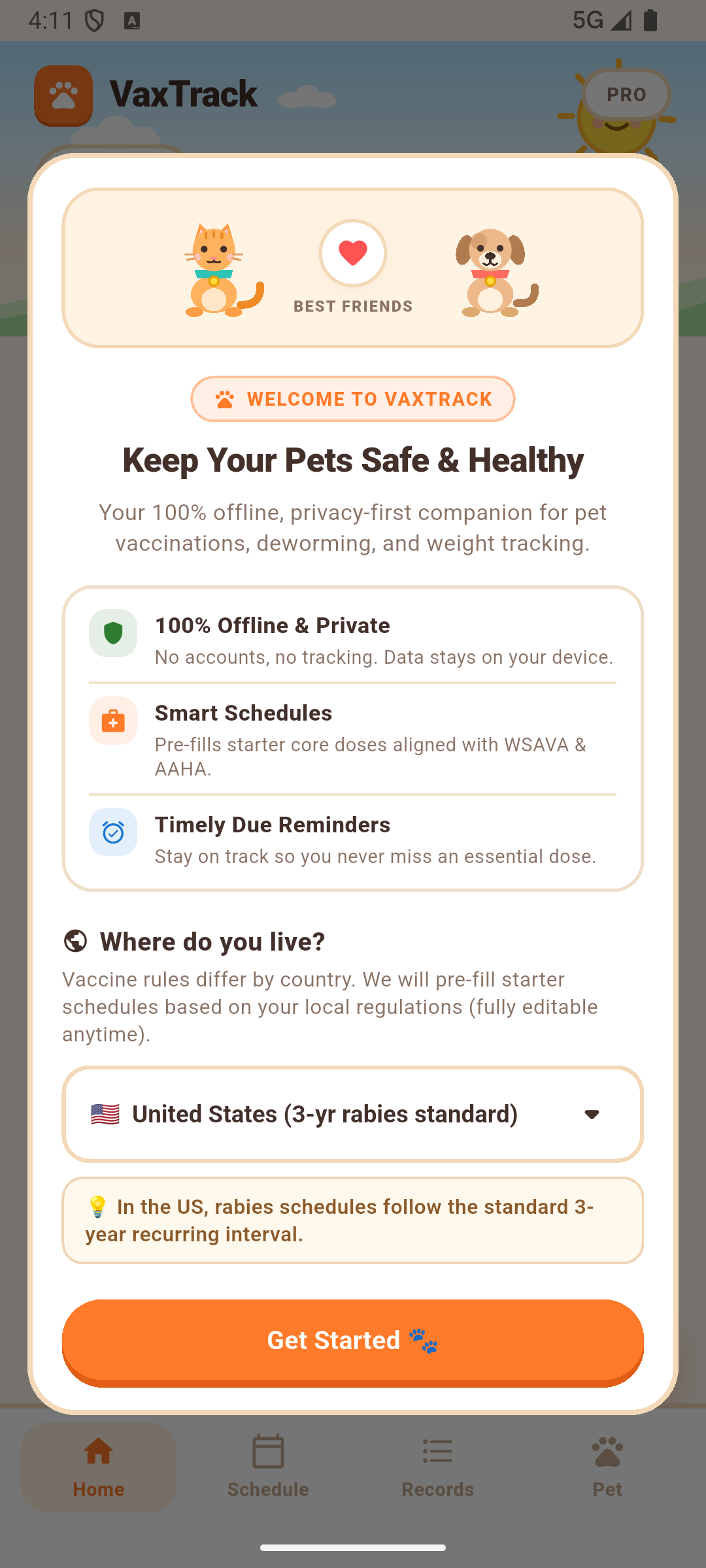 VaxTrack Pet Dashboard